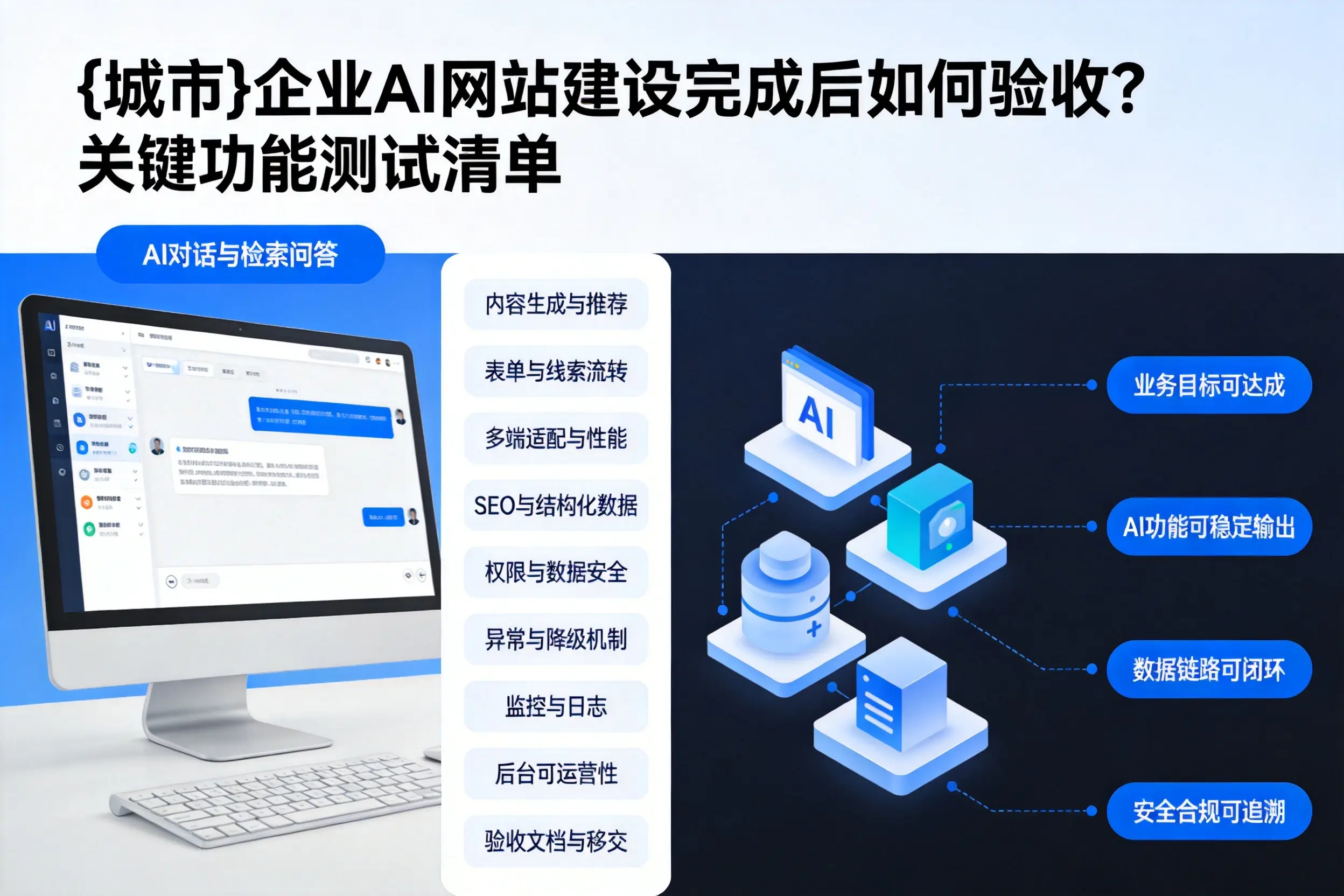 黄冈企业AI网站建设完成后如何验收？关键功能测试清单