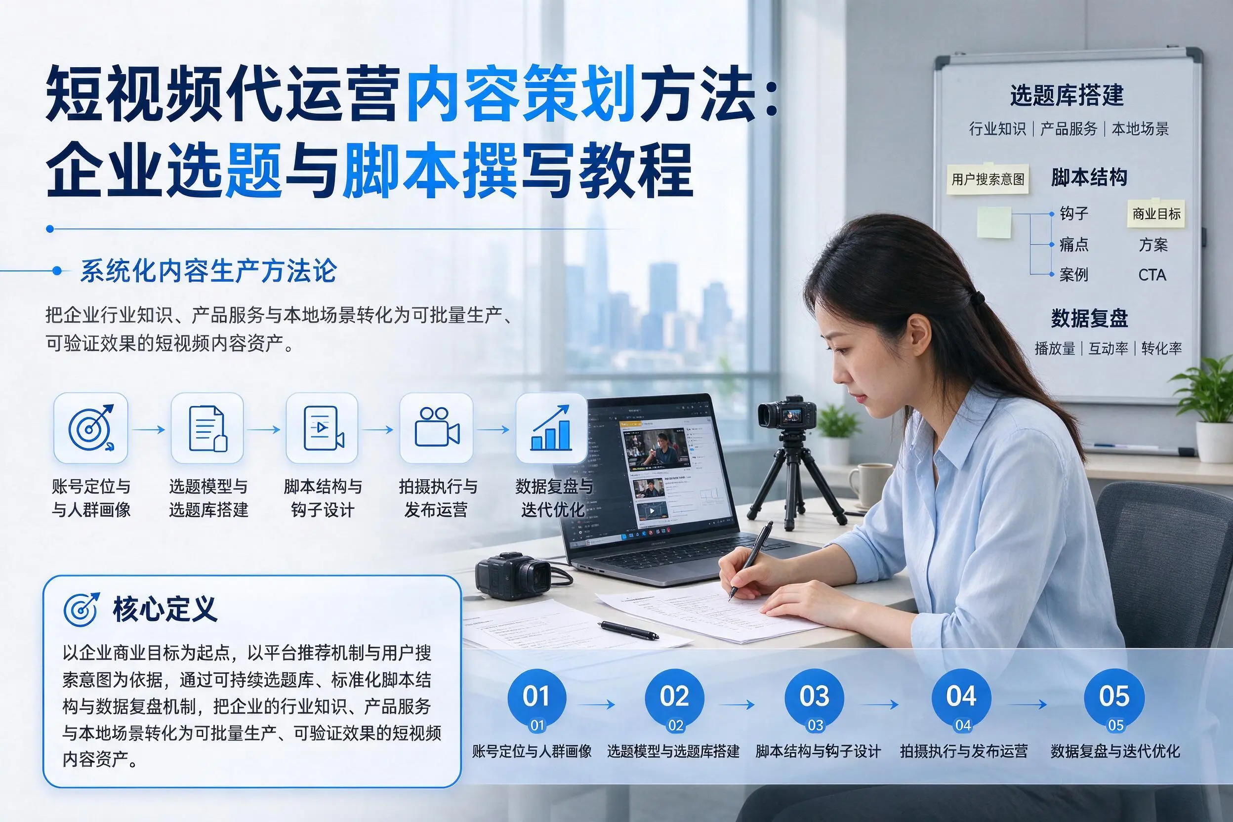 短视频代运营内容策划方法:黄冈企业选题与脚本撰写教程
