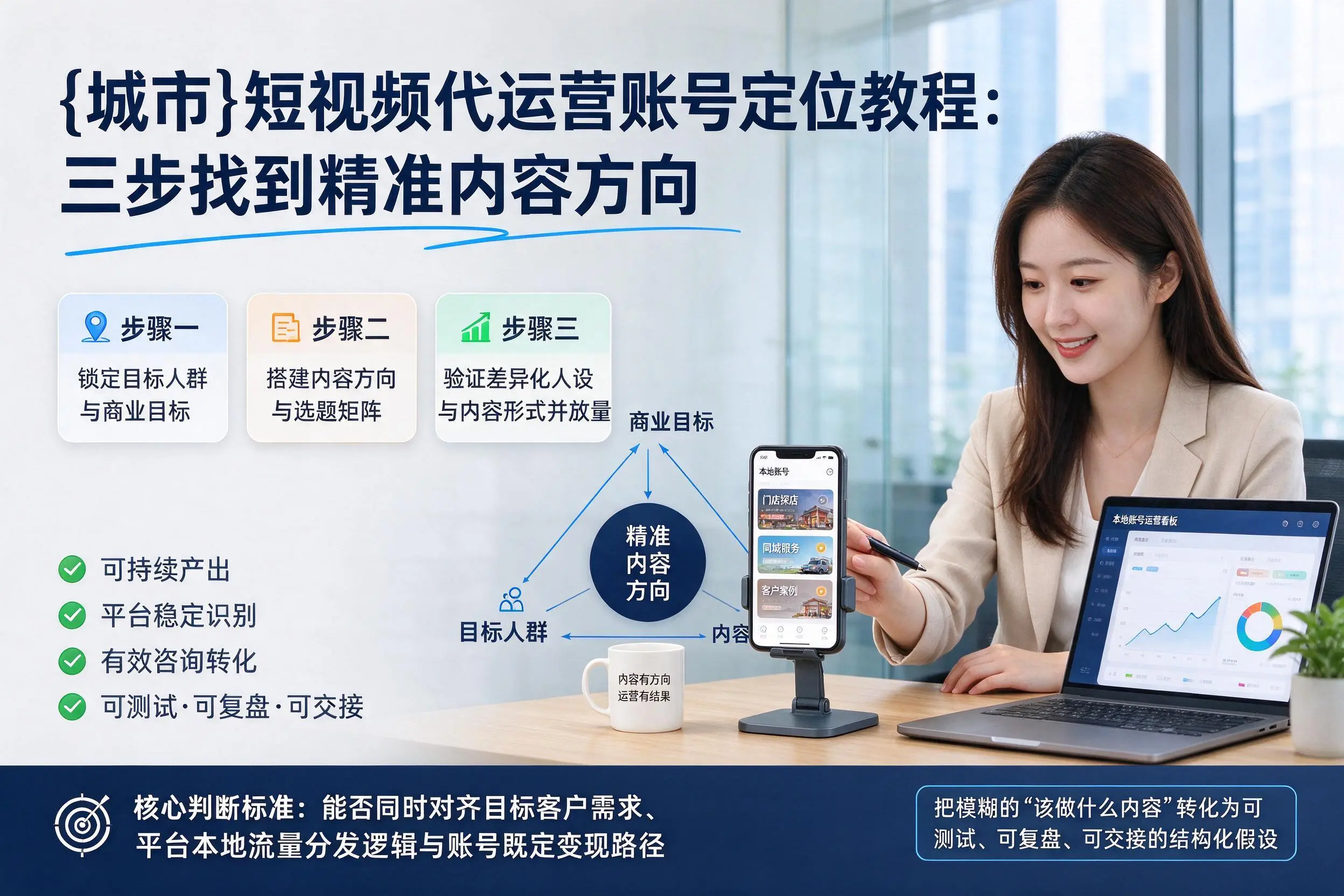 黄冈短视频代运营账号定位教程：三步找到精准内容方向