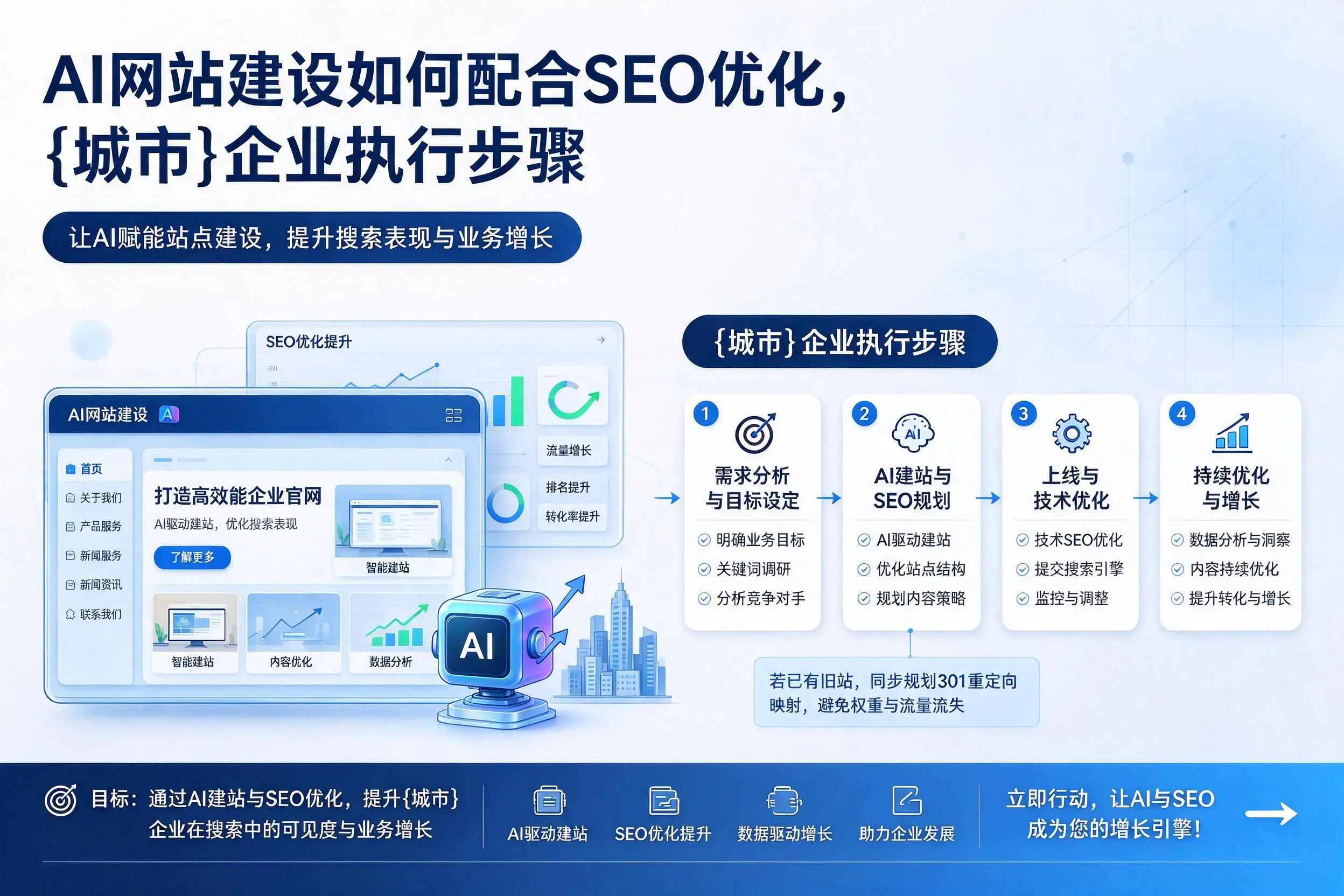 AI网站建设如何配合SEO优化，黄冈企业执行步骤