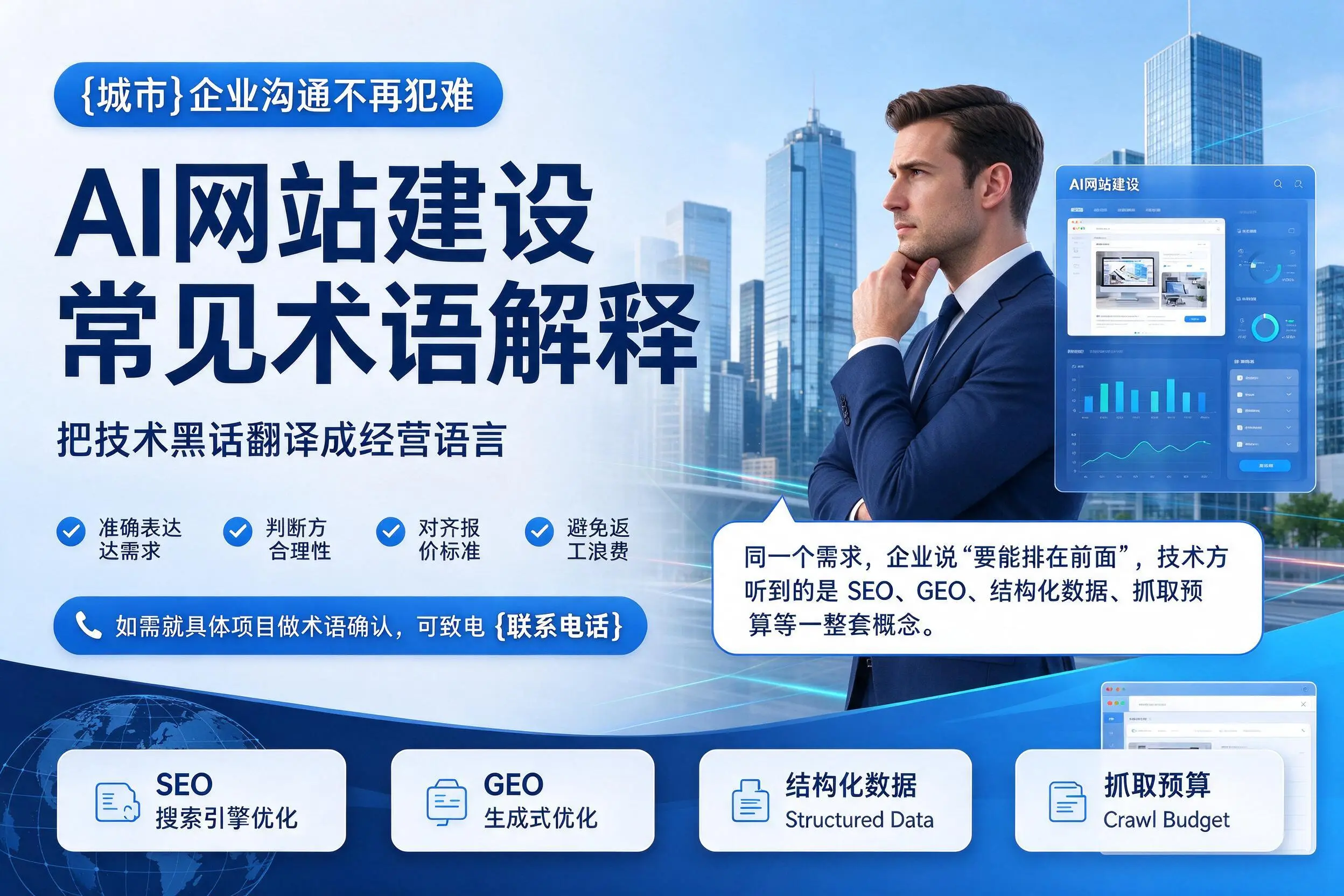 AI网站建设常见术语解释，黄冈企业沟通不再犯难