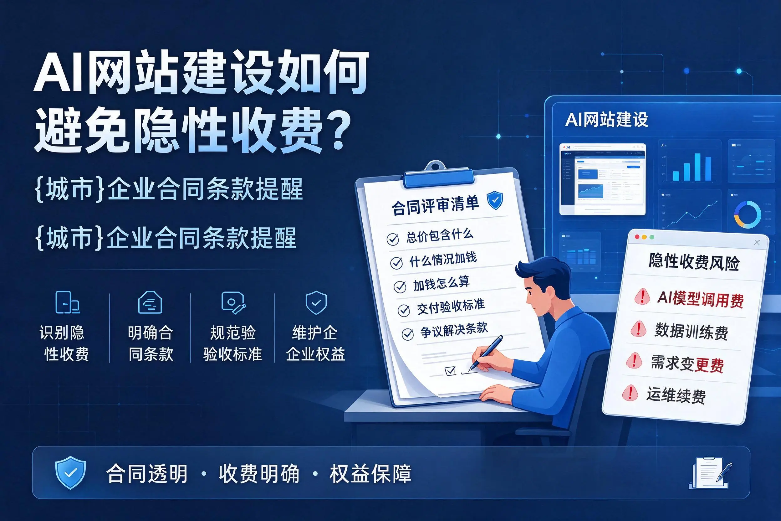 AI网站建设如何避免隐性收费？黄冈企业合同条款提醒